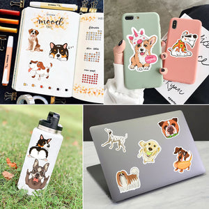 Monocera Waterproof Cute Dog Vinyl Stickers for Kids Water Bottle Laptop 50Pcs…