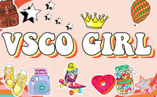 Load image into Gallery viewer, Waterproof Vinyl Stickers for Car Bike Laptop Skateboard Luggage Decal Graffiti Patches Stickers (50 Pcs Vsco Girl Style)
