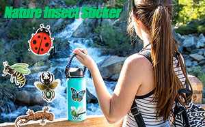 Waterproof Nature Vinyl Stickers Pack for Scrapbooking Water Bottle DIY (50 Pcs Insect Style)