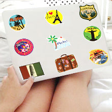 Load image into Gallery viewer, Waterproof Vinyl Stickers for Laptop Luggage Scrapbook Postcard (100Pcs Travel Style)
