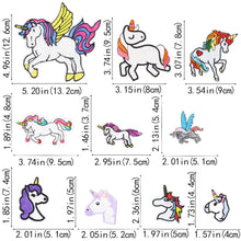 Load image into Gallery viewer, Cute Unicorn Embroidered Iron on Patches for Kids&#39; Clothes Backpacks Craft DIY Accessory (10 Pcs/Pack)…
