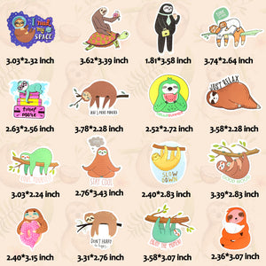 Waterproof Cute Vinyl Stickers for Laptop Water Bottle Craft Supplies (50Pcs Sloth Style)…