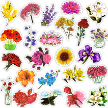 Load image into Gallery viewer, Waterproof Vinyl Stickers for Laptop Water Bottle Cards DIY (50Pcs Flower Style)
