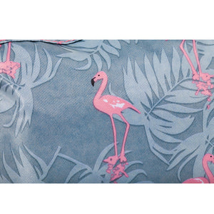 Waterproof Flamingo Cosmetic Bag Set Toiletry Storage Organizer for Women Girls(Grey)