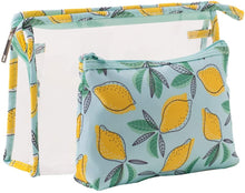 Load image into Gallery viewer, Waterproof Lemon Cosmetic Organizer Bag Set for Women Girls (Green)
