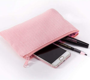 Waterproof Cosmetic Bag Organizer With Zipper for Women (Light Purple)