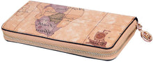 Load image into Gallery viewer, Long Retro Waterproof Leather Map Wallet Zipper Multi-Card Clutch Purse for Women(Brown)
