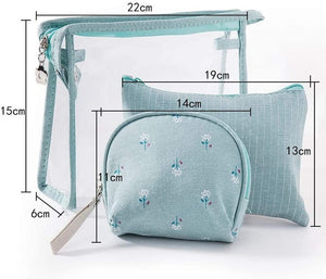 Waterproof Cosmetic Bag Organizer With Zipper for Women (Light Purple)