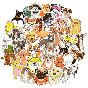 Monocera Waterproof Cute Dog Vinyl Stickers for Kids Water Bottle Laptop 50Pcs…