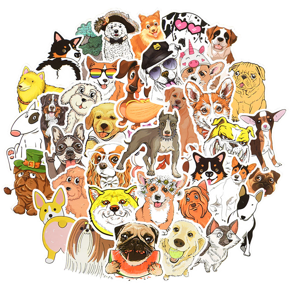 Monocera Waterproof Cute Dog Vinyl Stickers for Kids Water Bottle Laptop 50Pcs…