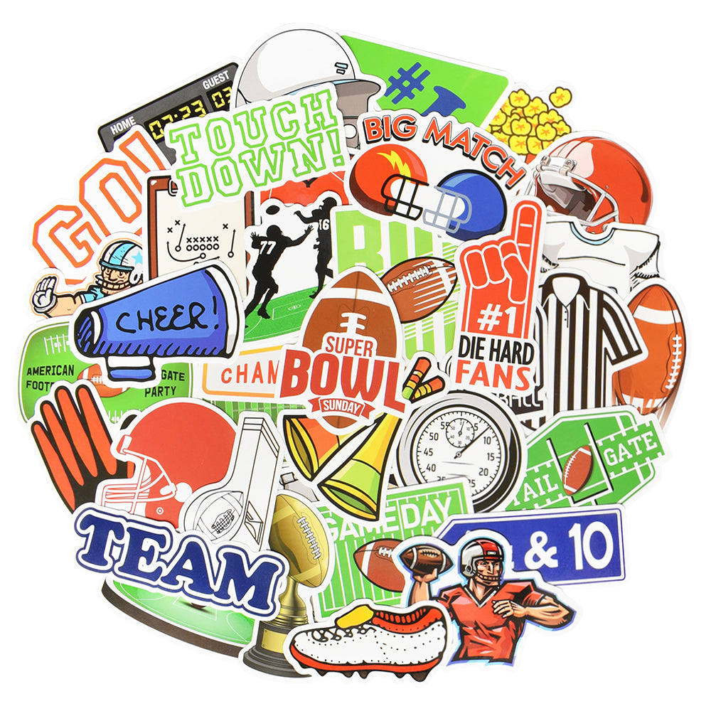 Waterproof Football Stickers for Kids Water Bottle Laptop Party Favors 50Pcs…