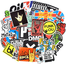 Load image into Gallery viewer, Waterproof Vinyl Stickers for Laptop Guitar Skateboard Car (100Pcs Rock Band Style)
