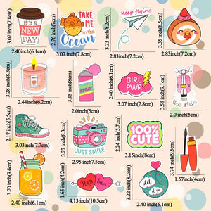 Waterproof Vinyl Vsco Stickers for Water Bottle Laptop Aesthetic Gifts(50 Pcs Cute Girl Style)