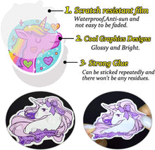 Load image into Gallery viewer, Waterproof Vinyl Stickers for Laptop Water Bottle Folders Girls Gifts (30Pcs Unicorn Style)
