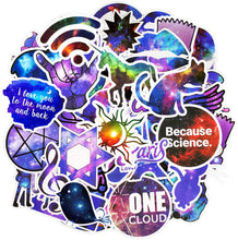 Load image into Gallery viewer, QTL Waterproof Vinyl Stickers for Laptop Skateboard Car Decal (50Pcs Galaxy Style)
