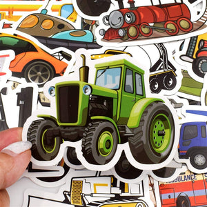 Waterproof Vinyl Truck Car Sticker for Water Bottle Laptop Party Favors (50 Pcs Vehicle Style)