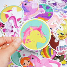 Load image into Gallery viewer, Waterproof Vinyl Stickers for Laptop Water Bottle Folders Girls Gifts (30Pcs Unicorn Style)
