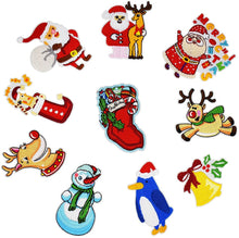 Load image into Gallery viewer, QTL Christmas Embroidered Iron on Patches for Clothes Backpacks Craft DIY Accessory (10PCS/Set)…
