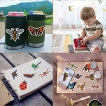 Load image into Gallery viewer, Waterproof Nature Vinyl Stickers Pack for Scrapbooking Water Bottle DIY (50 Pcs Insect Style)
