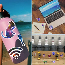 Load image into Gallery viewer, QTL Waterproof Vinyl Stickers for Laptop Skateboard Car Decal (50Pcs Galaxy Style)
