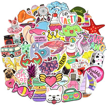 Load image into Gallery viewer, Waterproof Vinyl Stickers Bomb Water Bottle Laptop Craft Gifts for Vsco Girls (100 Pcs Cute Trendy Style)
