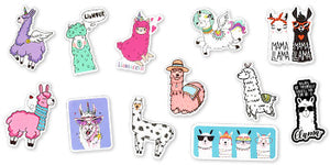 Waterproof Cute Vinyl Stickers for Water Bottle Laptop Scrapbook (50 Pcs Llama Style)