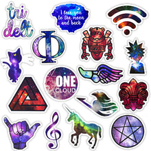 Load image into Gallery viewer, QTL Waterproof Vinyl Stickers for Laptop Skateboard Car Decal (50Pcs Galaxy Style)
