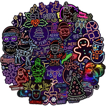 Load image into Gallery viewer, Waterproof Vinyl Laptop Stickers Pack for Envelopes Crafts Gifts (50Pcs Neon Christmas Style)

