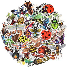 Load image into Gallery viewer, Waterproof Nature Vinyl Stickers Pack for Scrapbooking Water Bottle DIY (50 Pcs Insect Style)
