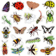 Load image into Gallery viewer, Waterproof Nature Vinyl Stickers Pack for Scrapbooking Water Bottle DIY (50 Pcs Insect Style)

