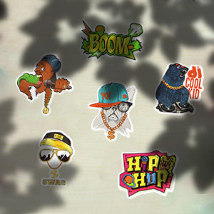 Cool Hip Hop Rap Vinyl Stickers for Teens Laptop Skateboard Water Bottle 50Pcs