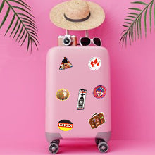Load image into Gallery viewer, Waterproof Vinyl Stickers for Laptop Luggage Scrapbook Postcard (100Pcs Travel Style)
