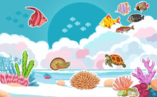 Load image into Gallery viewer, Waterproof Sea Life Vinyl Stickers Pack for Water Bottle Cooler Laptop (50Pcs Ocean Style)
