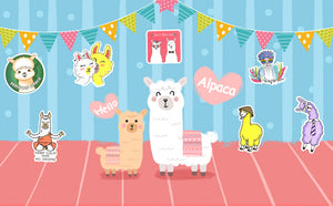 Waterproof Cute Vinyl Stickers for Water Bottle Laptop Scrapbook (50 Pcs Llama Style)