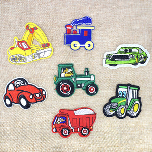 Funny Car Embroidered Iron on Patches for Kids' Clothes Jackets Backpacks (7 Pcs/Pack)