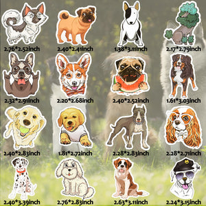 Monocera Waterproof Cute Dog Vinyl Stickers for Kids Water Bottle Laptop 50Pcs…